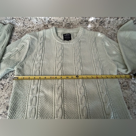 Men’s XRay Jeans Pale Green Mint Cable Knit Sweater Size XL - Picture 8 of 9